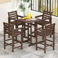 thumbnail image 5 of Costway Patio Adirondack Bar Chairs Set of 2 with Wide Armrests & Footrest Backrest Brown, 5 of 8