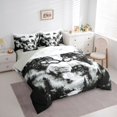 thumbnail image 2 of Manfei Ink Wash 7pcs Queen Bedding,Wild Wolves Bedding Comforter Set Queen,White Black,Light Gray Reversible, 2 of 7