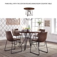 thumbnail image 5 of Signature Design by Ashley Centiar Mid-Century Dining Chairs Set of 2, Brown Faux Leather Bucket Seat Dining Chairs with Tubular Metal Base, 5 of 7