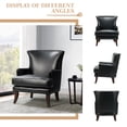thumbnail image 5 of Vegan Leather Black Accent Chair Modern Upholstered Lounge Armchair Home Living Room, 5 of 7
