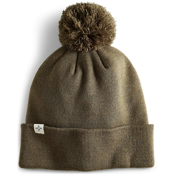Sun Stone Men's Solid Pom Beanie Olive Green One Size
