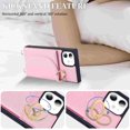 thumbnail image 6 of for iPhone 11 Crossbody Wallet Case with Card Holder,Long Lanyard,360°Rotating Ring Kickstand,Magnetic Clasp,3 Card Slots,Flip PU Leather Girl's Phone Casas for Women Lady(Pink), 6 of 18