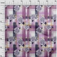 thumbnail image 2 of oneOone Polyester Lycra Dusty Purple Fabric Leaves & Floral Check Sewing Material Print Fabric By The Yard 56 Inch Wide, 2 of 4