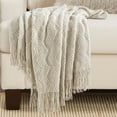 thumbnail image 5 of Navy Throw Blanket Textured Solid Soft Sofa Couch Decorative Knitted Blanket, 50" x 60" Navy, 5 of 5