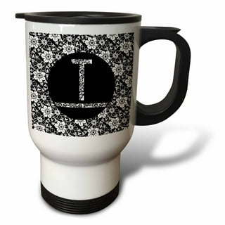 16 Oz Monogram Ceramic Travel Coffee Mug “J”