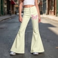 thumbnail image 2 of Gaexia Girls Flare Leggings Back To School Yoga Pants Flare Stretchy Loose Bell Bottoms School Pants Bow Sweatpants with Pockets Preppy Outfits, 2 of 4