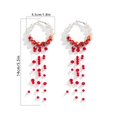 thumbnail image 3 of Leeye Halloween Pearl Drop Earrings, Gothic Dripping Imitation Pearl Dangle Earrings with Red Accents, Vampire Jewelry for Halloween Party, 3 of 8