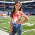 thumbnail image 5 of NAISIBABY Kids Girls 4th of July T-Shirt, Round Neck Patriotic Prints Short Sleeve Summer Fashion Tee Coffee Size 7-8, 5 of 6