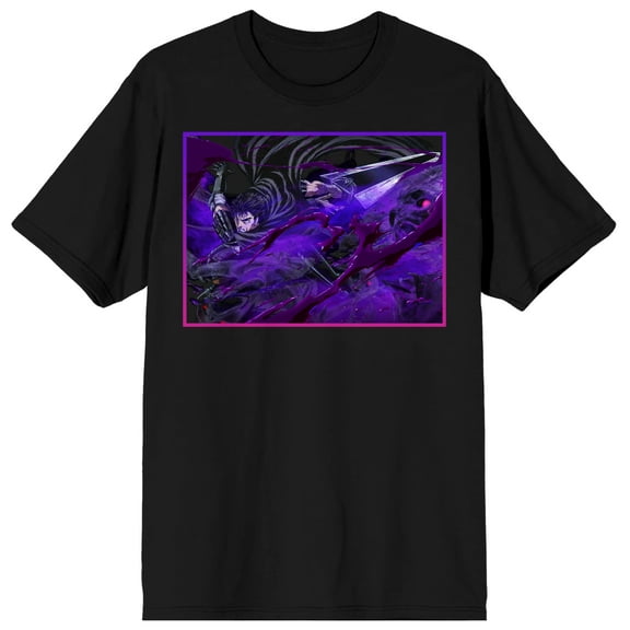 Berserk Guts Fighting Men's Black Graphic Tee-Medium
