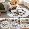 thumbnail image 5 of Round Rug 4Ft Washable Non-Slip, Western Stars Retro Circle Area Rugs for Living Room Bedroom, Wheat Rings Farmhouse Wooden Stripes Indoor Floor Mats Carpet Runner for Home Decor Aesthetic, 5 of 8