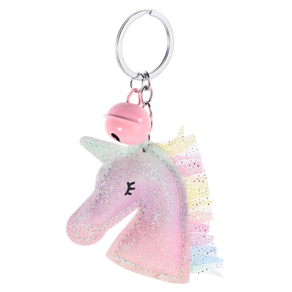 Worgeous Pu Unicorn Keychain With Bell Cute Animal Keyring Bag Pendant Charm For Women Girls Ideal For Car Keys Handbags Backpack Decor