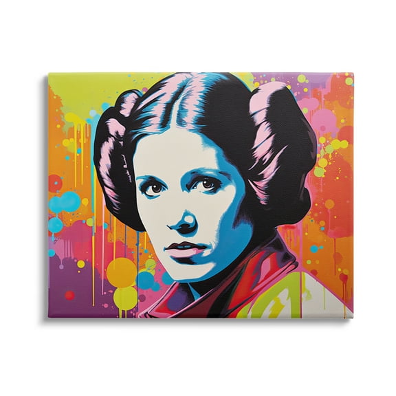 Stupell Industries Paint Splash Leia Fairy Tales & Fantasy Painting Gallery Wrapped Canvas Art Print Wall Art, 20 x 16
