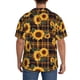 thumbnail image 3 of Balery Brown Blue Plaid Sunflower Camisa Casual de Manga Corta con Botones para Hombre, Texturizada, Estilo Cubano, para Playa, Verano-Medium, 3 of 5