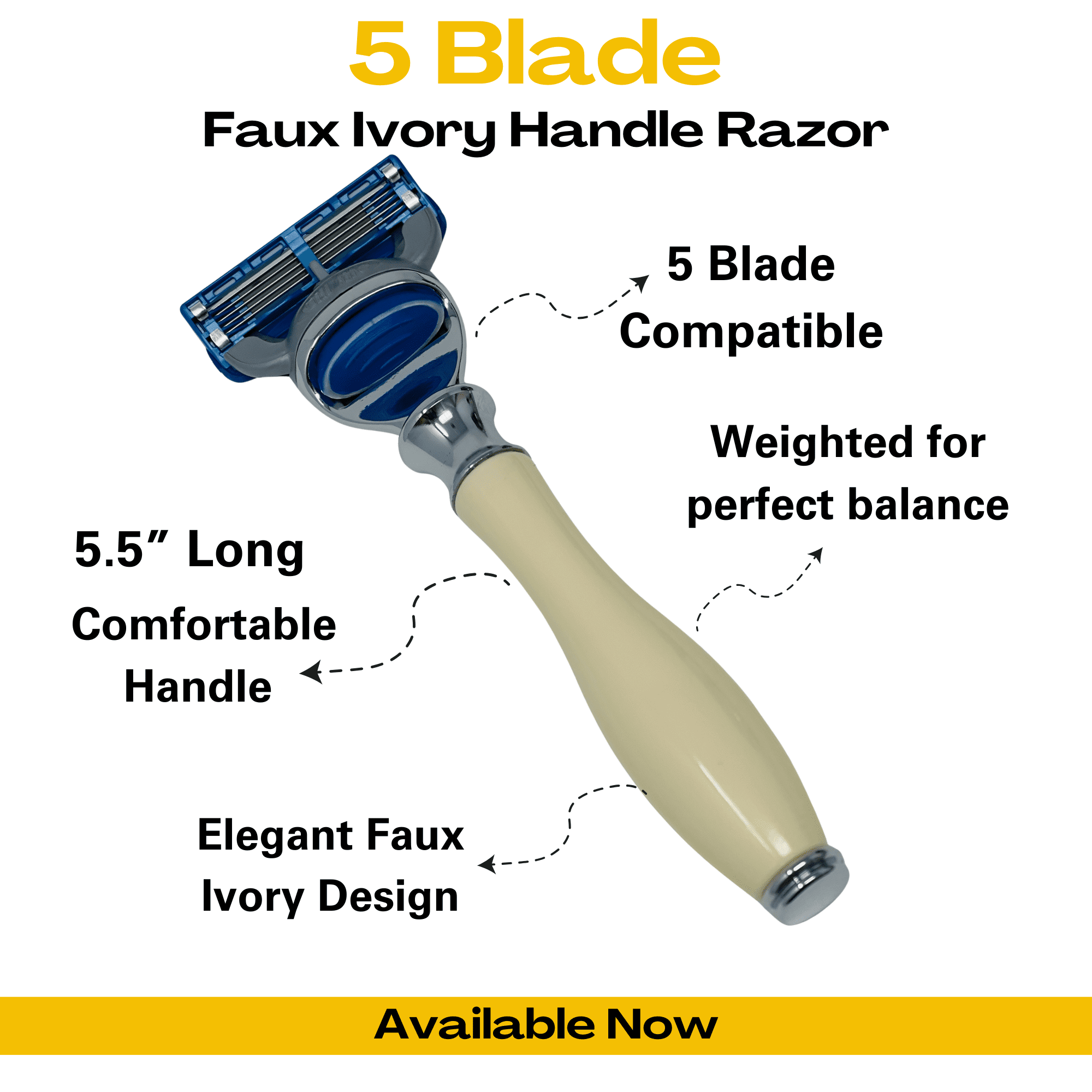 GENTS Men's 5 Blade Manual Razor, White