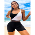 thumbnail image 1 of Bikini recortado con un hombro para mujer, traje de baño de una pieza con Panel de malla, conjunto de Bikini de retazos, trajes de baño 2023, ropa de playa, 1 of 4