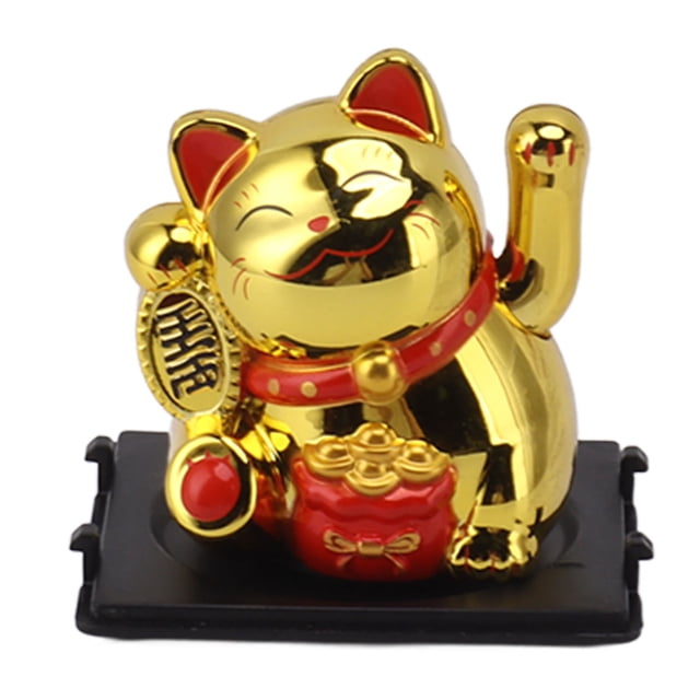 Lucky Fortune Cat, Estatua Solar De Gato De La Fortuna Con Detección De 2 Pulgadas, Encantadora Y Vívida Para La Apertura De Una Tienda En El Hogar