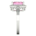 thumbnail image 3 of 2.78 ct Emerald Cut Simulated Pink Diamond with Simulated Diamond Halo Accents 14K White Gold Womens Engagement Ring, 3 of 5