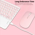 thumbnail image 4 of Clavier et Souris BT Combo Clavier et Souris BT3.0 Sans Fil Rechargeables Ensemble de Souris Ergonomique Design Mince Prend en Charge Android iOS Windows Rose, 4 of 7