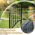 thumbnail image 6 of Ktaxon 2-Step Outdoor Handrails, Wrought Iron Railing, Exterior Hand Railing for Garage, Porch, Garden Outdoor & Indoor (Matte Black), 6 of 13