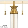 thumbnail image 6 of Vienna Full Spectrum Rolland Traditional Table Lamp 30" Tall Crystal Brass Column Off White Tapered Drum Shade for Bedroom Living Room Bedside Office, 6 of 11