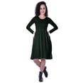 thumbnail image 1 of Moomaya Robe à Manches Longues pour Femmes, Taille Rassemblée, Coupe Décontractée, avec Poches, 1 of 7