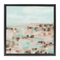 Stupell Industries Desert Landscape Impression Landscape Painting Black Floater Framed Canvas Art Print Wall Art, 25 x 25