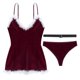 thumbnail image 4 of Disfraces de Navidad de Papá Noel para mujer, disfraces de Cosplay de terciopelo, adorno de plumas de felpa, vestido con cuello en V y bragas con cinturón, ropa de dormir para discoteca, 4 of 5