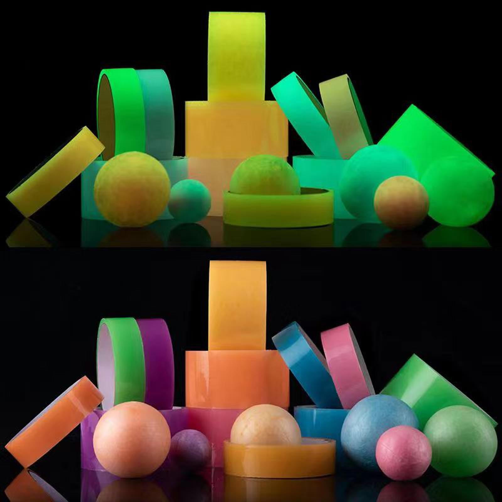 FVDPWYE 6x Colorful Sticky Ball Rolling Tapes Luminous 2.36 inch Wide Decorative Colored