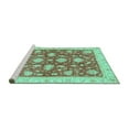 thumbnail image 2 of Ahgly Company Machine Washable Indoor Rectangle Oriental Turquoise Blue Traditional Area Rugs, 7' x 10', 2 of 4
