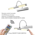 thumbnail image 4 of LUXSWAY Picture Light Wireless Battery Operated Heads Rotatable 180 Degree LED Remote Control Dimmable Natural/Warm/Cold Light Time Preset Lighting for Artwork/Pictures/Diplomas-Silver, 4 of 8