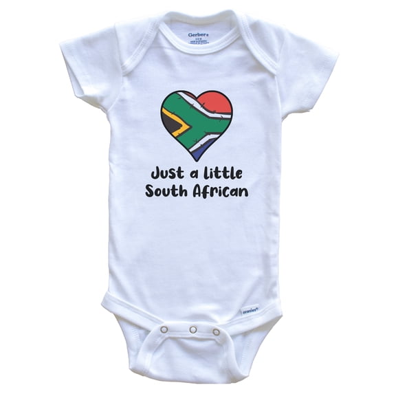 Just A Little South African South Africa Flag Heart Baby Bodysuit