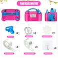 thumbnail image 2 of Ayieyill Balloon Pump Electric, Portable Dual Nozzle Electric Balloon Blower Machine, Balloon Inflator Air Pump for Party Decorations(Rose Red), 2 of 9