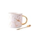 thumbnail image 1 of Tazas de café de cerámica nórdica, café de agua, té, desayuno, estilo europeo, tazas de leche mate marmoladas, regalo de pareja de cocina Juegos de servir café y té Oro Blanco/Cuchara 301-400ml Bewildely HA082036-01, 1 of 6
