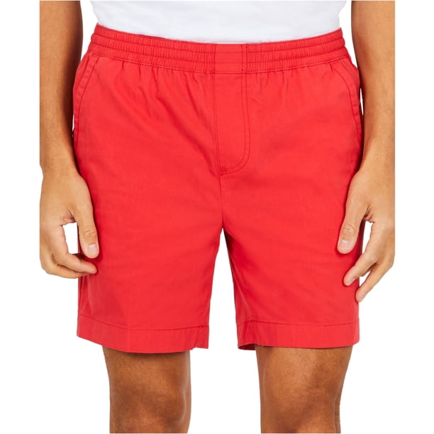 Nautica - Pantalones cortos chinos elásticos para hombre, color rojo, XS
