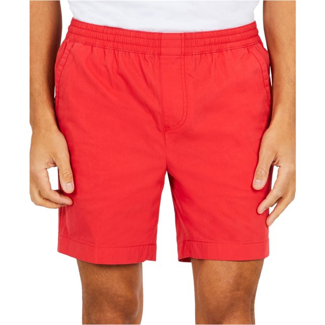 Nautica - Pantalones cortos chinos elásticos para hombre, color rojo, XS