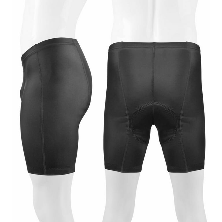 Aero Tech Men s Black P. Petite PADDED Bike Shorts Black 5 inch