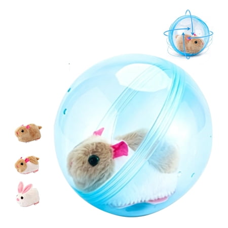 Self-Rolling Interactive Cat Ball Realistic Animal 360&deg; Automatic Smart Motion Activated Cat Enrichment Toys for Child & Pets