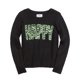 thumbnail image 1 of Suéter de punto feliz de Justice Girls, negro, 18 1/2 Plus, 1 of 1