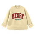thumbnail image 4 of Fiaer Merry Christmas Sweaters for Women Thermal Trendy Oversized Warm Knitted Pullover Lined Crew Neck Long Sleeve Warm Xmas Tops Beige XXXXL, 4 of 5