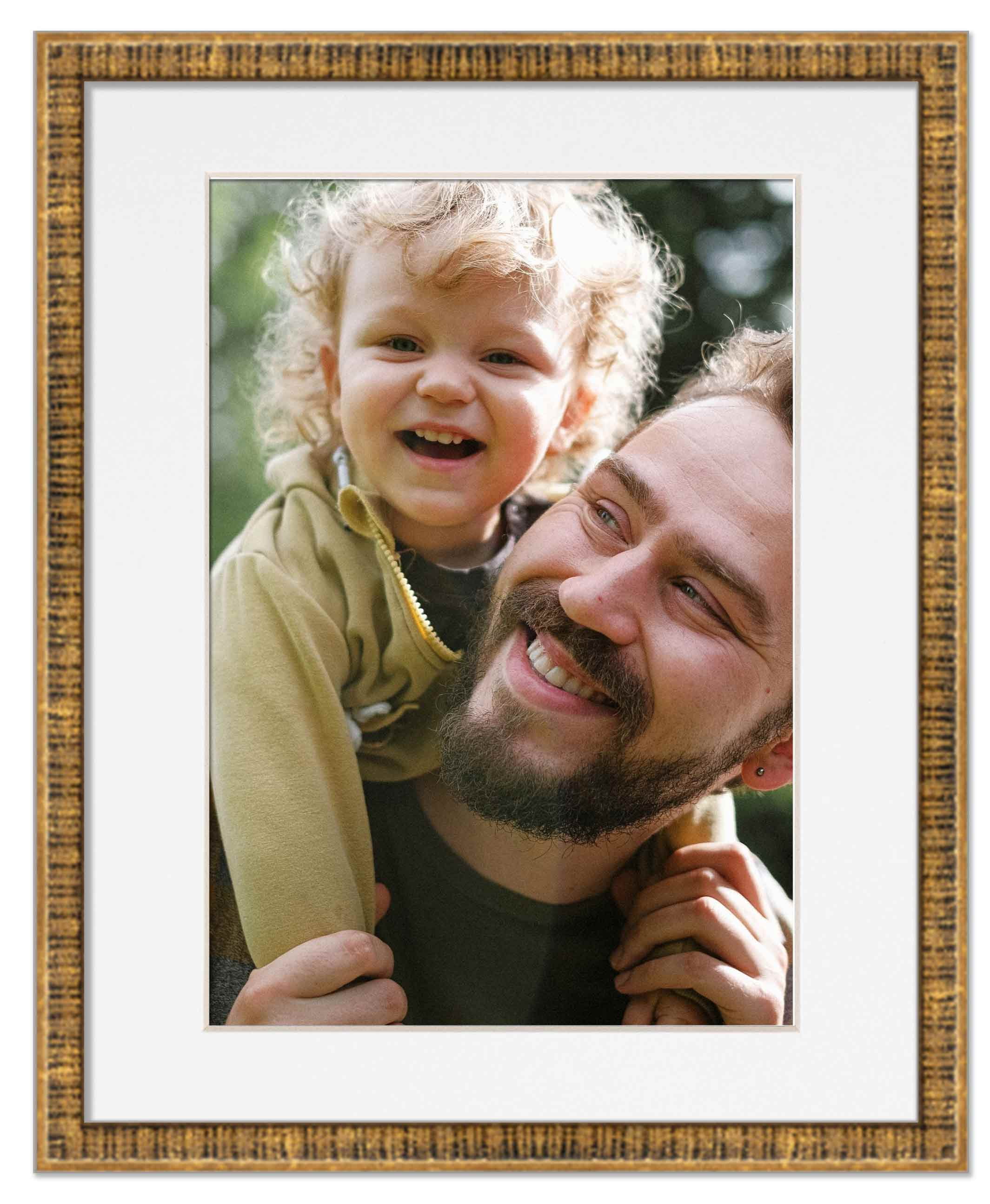 16x20 Frame Gold With White Picture Mat For 16x20 Photo - Gold 18x24 Frame To Display Print or