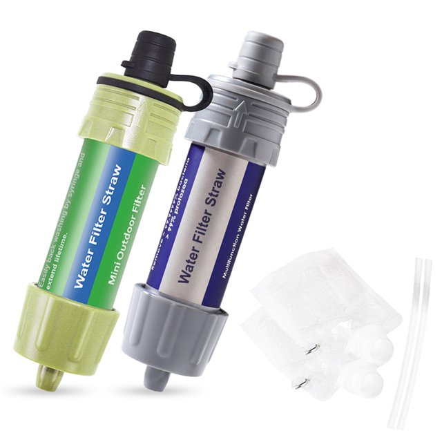 Purificador de agua 2 PCS Filtro de agua al aire libre Sistema de filtración de agua de paja Purific Tomshoo Purificador de agua