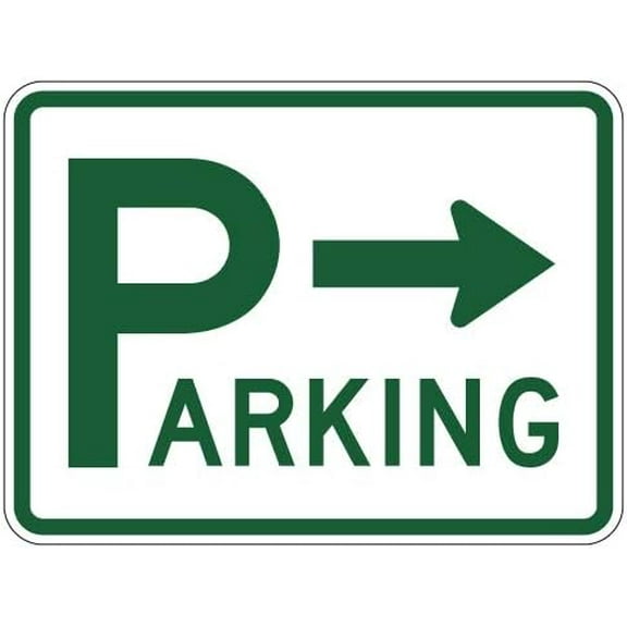 P Parking Lot Signs with Right Arrow Sign 12"x 8" Metal Signs For Outdoor & Indoor