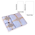 thumbnail image 3 of Juego de caja de regalo de toallas | Toallas de poliéster de vellón suave de 3 piezas | Toallas de baño y de mano | Absorbente de secado rápido | Verde azul claro | Inicio Viajes Spa | 35x75cm, 3 of 6