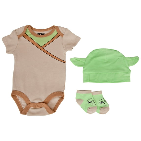 Star Wars The Child Grogu Costume 3-Piece Infant Bodysuit Set-0-3 Months