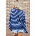 thumbnail image 3 of Plusashion Elevate Your Style with Sky Blue Stripe Drop Shoulder Knit Sweater - Comfort & Chic!, 3 of 8