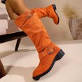 thumbnail image 6 of Viluyesy Womens Knee High Boots, Wide Calf Low Heels Faux Suede Leather Comfort Slouchy Tall Boots Orange US5.5, 6 of 6