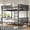 Black, variant on Harper & Bright Designs Queen over Queen Bunk Bed with Ladders and Guardrail, Metal Bunk Bed Frame with Safety Round-Pipe Design, Can Transformed into 2 Platform Bed, Black