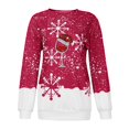 thumbnail image 5 of Pull de Noël pour Femmes Imprimé Graphique Mode Sweat à Capuche Doux Veste Mi-Longue Col Rond Cardigan d'Hiver Blouse à Manches Longues, 5 of 5