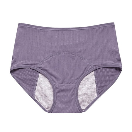 Kopltyrfg Women s Cotton Underwear High Waisted Leak Stretch Briefs Soft Underwear Plus Size Cotton Panties Purple 8X-Large