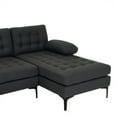 thumbnail image 5 of U-Shaped Sectional Sofa, Linen Upholstered Modular Sofa with Soft-Covered Armrest and Backrest, Modern Accent Sofa with Metal Legs and Padded Seat, Soft Sofa Couch for Living Room Apartment, Dark Gray, 5 of 9